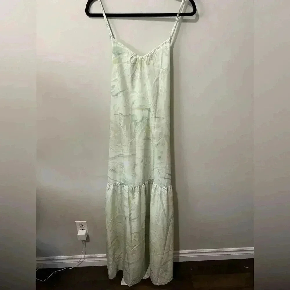 NWT Vacancy Maxi Dress Ice Dye/Green Tie Dye L - Picture 4 of 8